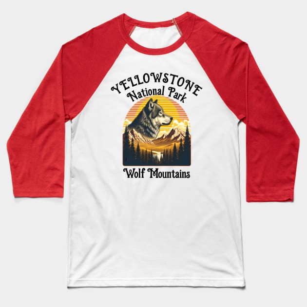 Majestic Wolf of Yellowstone Baseball T-Shirt by coollooks